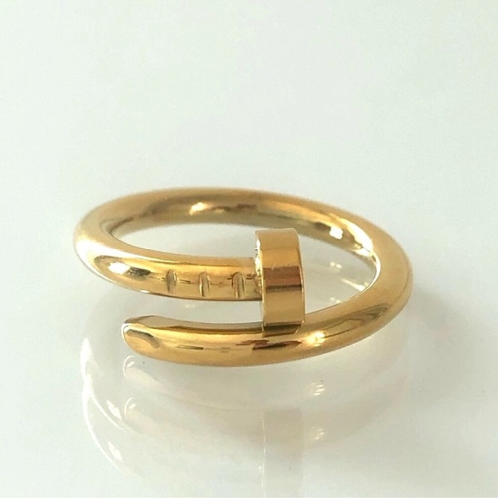 Generic Stainless Steel Screw Nail Ring in Gold